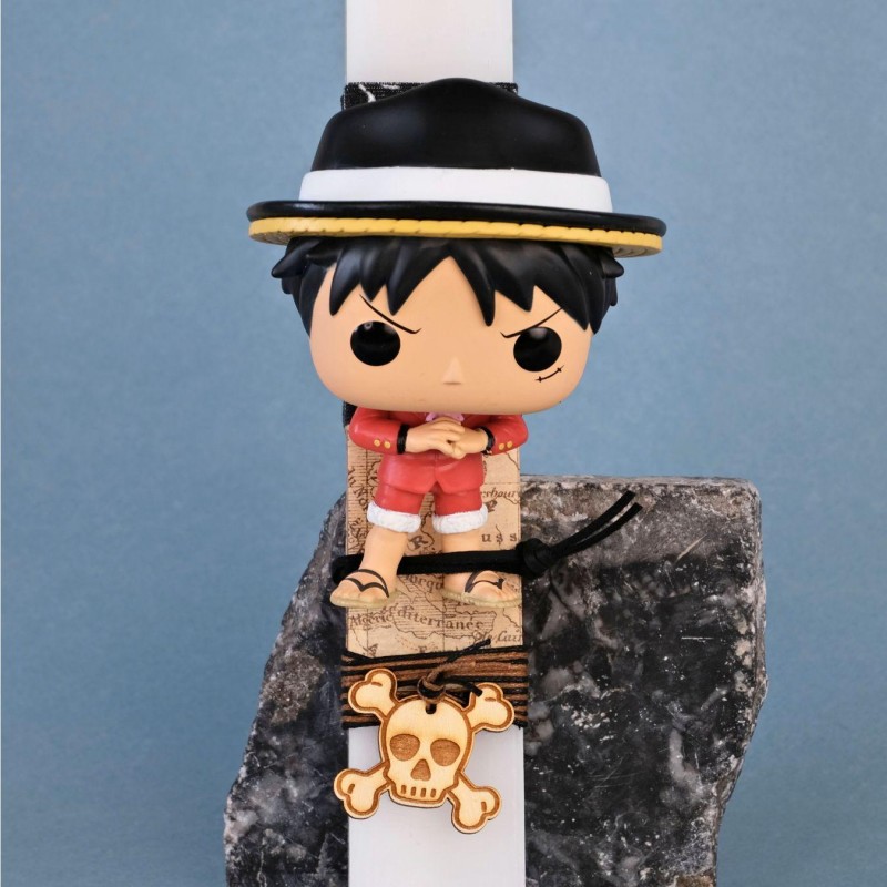 Χειροποίητη Λαμπάδα Monkey D.Luffy – One Piece Λαμπάδα με φιγούρα Funko Pop Monkey D.Luffy από το Anime One Piece