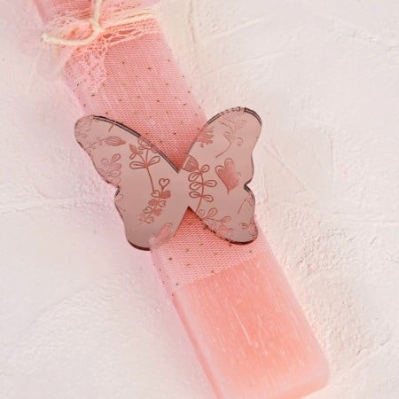 Handmade Easter Candle with Plexiglass Butterfly