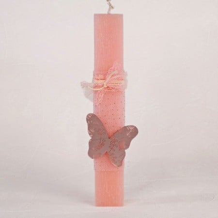 Handmade Easter Candle with Plexiglass Butterfly