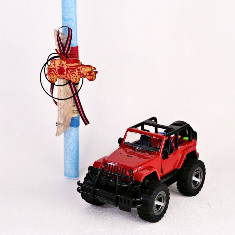 Λαμπάδα για Αγόρια - Κόκκινο Jeep με Ήχο και Κίνηση Λαμπάδα για Αγόρια - Κόκκινο Jeep με Ήχο και Κίνηση