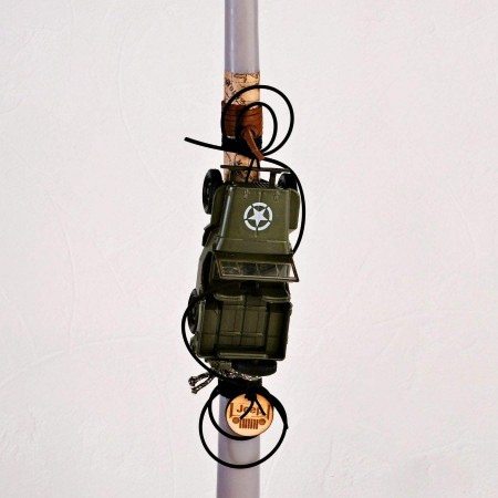 Easter candle with Military Jeep
