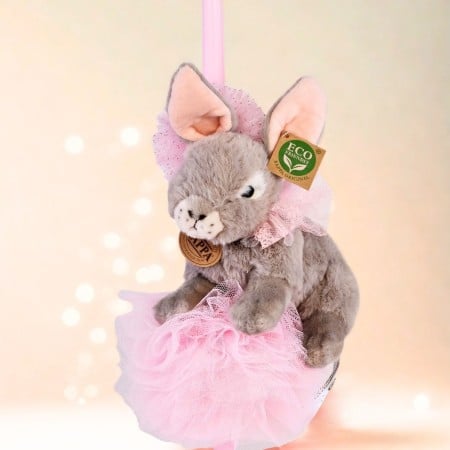 Candle for Girls with Romantic Easter Bunny Plush Toy