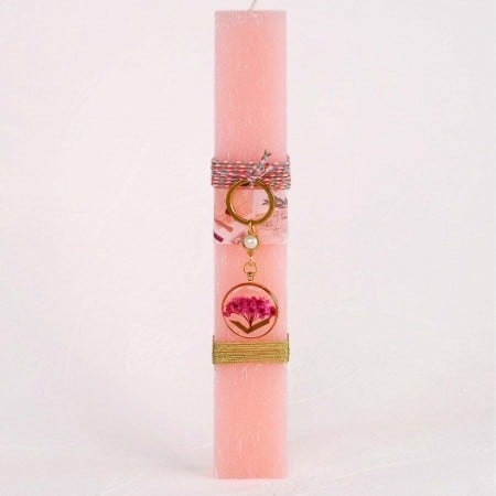 Women's Easter Candle with Flowers Key chain