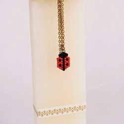 Women's Easter scented candle with Gold-plated Ladybug Necklace