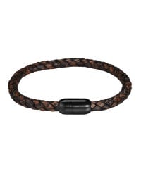 Ανδρικό Βραχιόλι | Stainless Steel & Braided Leather Ανδρικό δερμάτινο βραχιόλι με μαγνητικό κούμπωμα από ανοξείδωτο ατσάλι