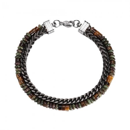 Ανδρικό Βραχιόλι | Chunky Chain & Semiprecious Stones