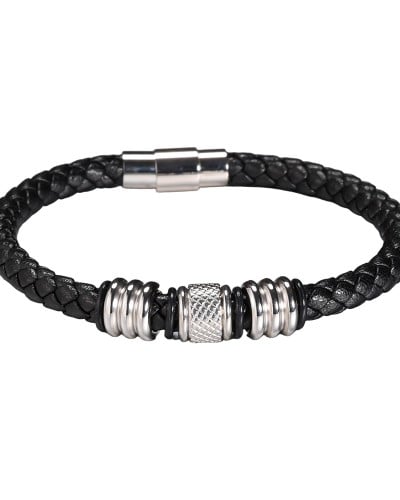 Ανδρικό Βραχιόλι | Braided Leather - Black