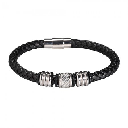 Ανδρικό Βραχιόλι | Braided Leather - Black