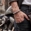 Ανδρικό δερμάτινο βραχιόλι με μαγνητικό κούμπωμα από ανοξείδωτο ατσάλι