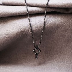 Ανδρικό Κολιέ με Γεωμετρικό Σταυρό Gunmetal από ορείχαλκο