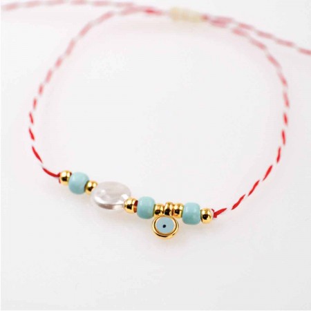 Γυναικείο Μαρτάκι με Μάτι & Πέρλα | Χειροποίητο