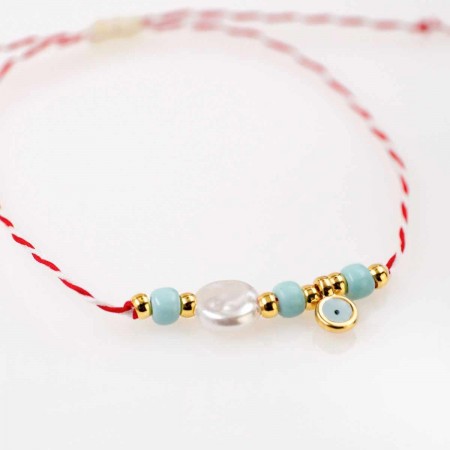 Γυναικείο Μαρτάκι με Μάτι & Πέρλα | Χειροποίητο