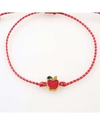 Handmade Martaki Bracelet with Enamelled Apple Handmade Martaki Bracelet with Enamelled Gold-plated Apple