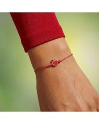 Handmade Martaki Bracelet with Enamelled Apple Handmade Martaki Bracelet with Enamelled Gold-plated Apple
