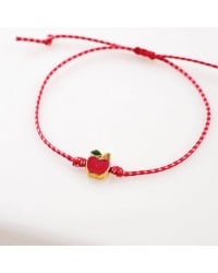 Handmade Martaki Bracelet with Enamelled Apple Handmade Martaki Bracelet with Enamelled Gold-plated Apple