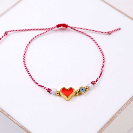 Γυναικείο Μαρτάκι με Καρδιά από Σμάλτο | Χειροποίητο Γυναικείο Μαρτάκι με Καρδιά από Σμάλτο | Χειροποίητο