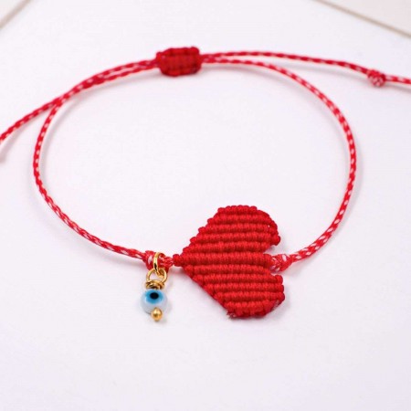 Γυναικείο Βραχιόλι Μαρτάκι | Πλεκτή Καρδιά 