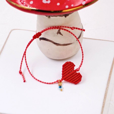 Γυναικείο Βραχιόλι Μαρτάκι | Πλεκτή Καρδιά 