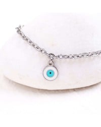 Stainless Steel Jewelry: Επίχρυσο Βραχιόλι - Μάτι από Σμάλτο Επίχρυσο βραχιόλι αλυσίδα από ανοξείδωτο ατσάλι με μεταλλικό μάτι από σμάλτο