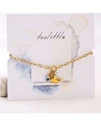 Stainless Steel Jewelry: Επίχρυσο Βραχιόλι - Μεταλλική Φάλαινα & Ματάκι Επίχρυσο βραχιόλι αλυσίδα από ανοξείδωτο ατσάλι με μεταλλική φάλαινα και ματάκι