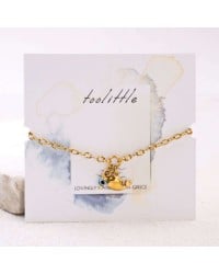 Stainless Steel Jewelry: Επίχρυσο Βραχιόλι - Μεταλλική Φάλαινα & Ματάκι Επίχρυσο βραχιόλι αλυσίδα από ανοξείδωτο ατσάλι με μεταλλική φάλαινα και ματάκι