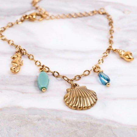 Ανοξείδωτο Ατσάλι: Βραχιόλι Sea Clam & Fresh Water Pearl Ανοξείδωτο Ατσάλι: Βραχιόλι Sea Clam & Fresh Water Pearl