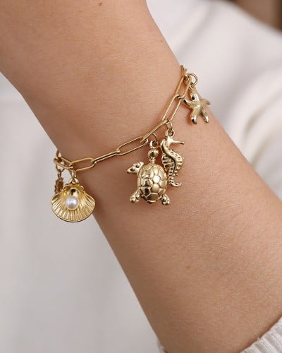 Sea Life Jewelry: Βραχιόλι Ανοξείδωτο Ατσάλι με Charms