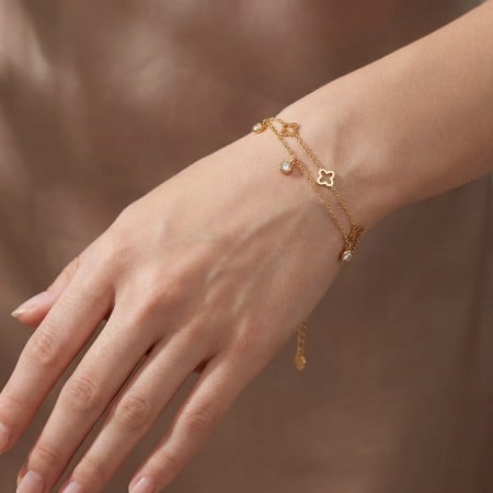 Stainless Steel Jewelry: Βραχιόλι Αλυσίδα Cross & Zircon