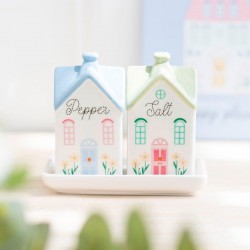Ceramic Pastel House Salt & Pepper Shakers