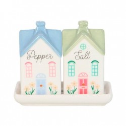 Ceramic Pastel House Salt & Pepper Shakers