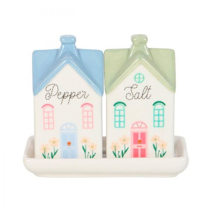 Ceramic Pastel House Salt & Pepper Shakers