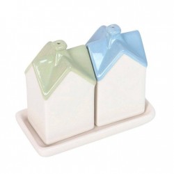 Ceramic Pastel House Salt & Pepper Shakers