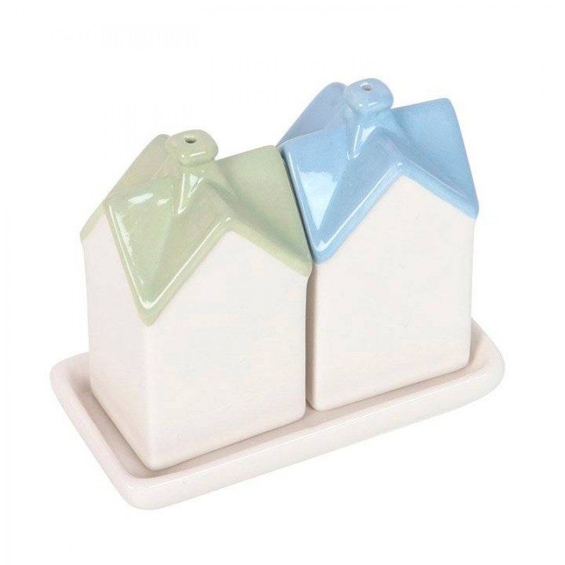 Ceramic Pastel House Salt & Pepper Shakers
