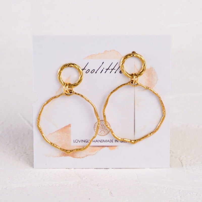 Stainless steel Jewelry: Gold-plated Earrings Gold-plated Earrings made of stainless steel