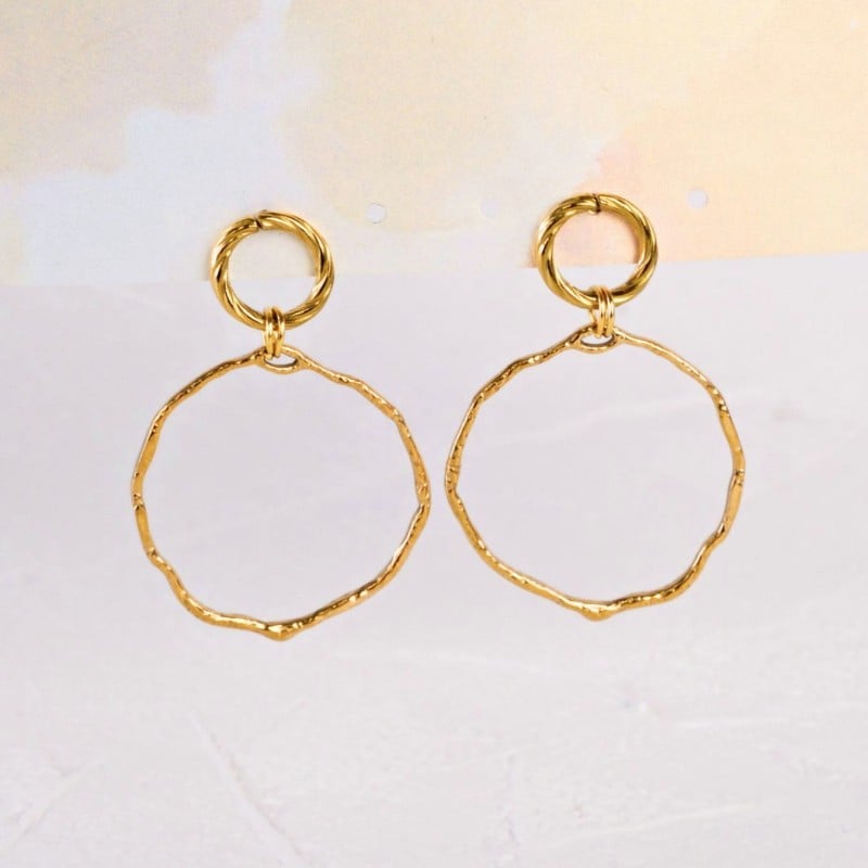 Stainless steel Jewelry: Gold-plated Earrings Gold-plated Earrings made of stainless steel