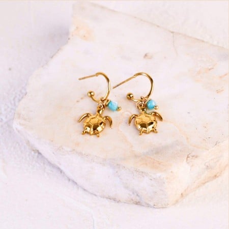 Stainless Steel Jewelry: Σκουλαρίκια Κρίκοι Χελώνα