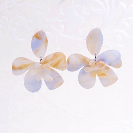 Σκουλαρίκια Plexiglass Flower | Εκρού