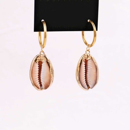 Stainless Steel | Σκουλαρίκια Κρίκοι Cowrie Shells Stainless Steel | Σκουλαρίκια Κρίκοι Cowrie Shells