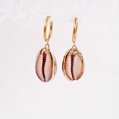 Stainless Steel | Cowrie Shells Hoop Earrings 