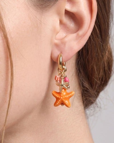 Stainless Steel Jewelry: Σκουλαρίκια Κρίκοι Αστερίας