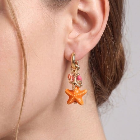 Stainless Steel Jewelry: Σκουλαρίκια Κρίκοι Αστερίας