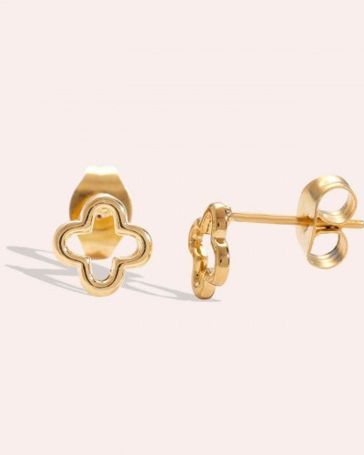 Stainless Steel Jewelry: Καρφωτά Σκουλαρίκια Λουλούδι