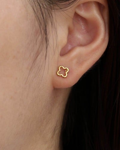Stainless Steel Jewelry: Καρφωτά Σκουλαρίκια Λουλούδι