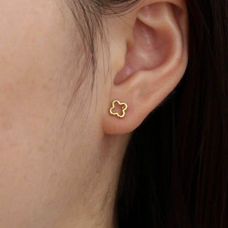 Stainless Steel Jewelry: Καρφωτά Σκουλαρίκια Λουλούδι