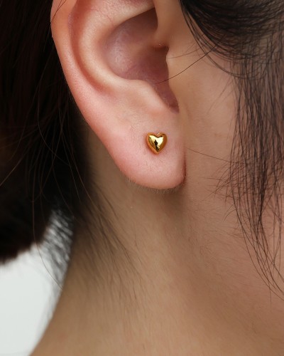 Stainless Steel Jewelry: Καρφωτά Σκουλαρίκια Καρδιά