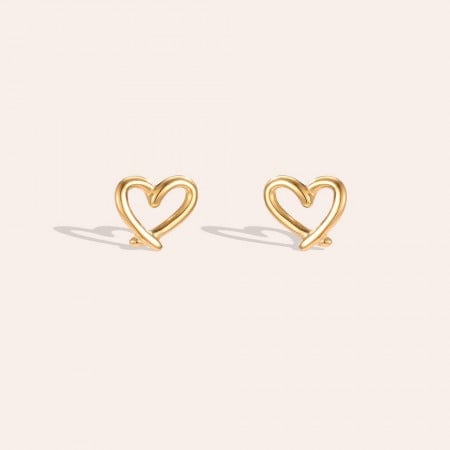 Stainless Steel Jewelry: Καρφωτά Σκουλαρίκια Doodle Heart