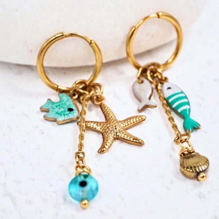 Stainless Steel Hoops | Σκουλαρίκια Sea Life