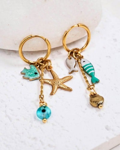 Stainless Steel Hoops | Σκουλαρίκια Sea Life