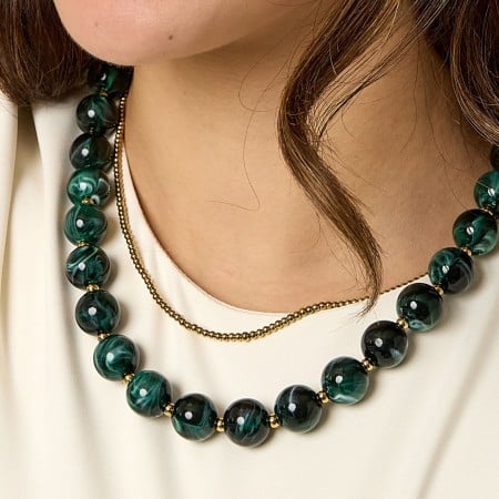 Stainless Steel Jewelry: Χειροποίητο Κολιέ με Πέτρες