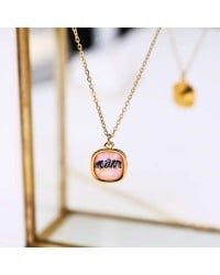 Xειροποίητo Κολιέ με κρύσταλλο Swarovski | Χάραξη Μom Xειροποίητo Κολιέ για τη μαμά με κρύσταλλο Swarovski - Χάραξη Μom